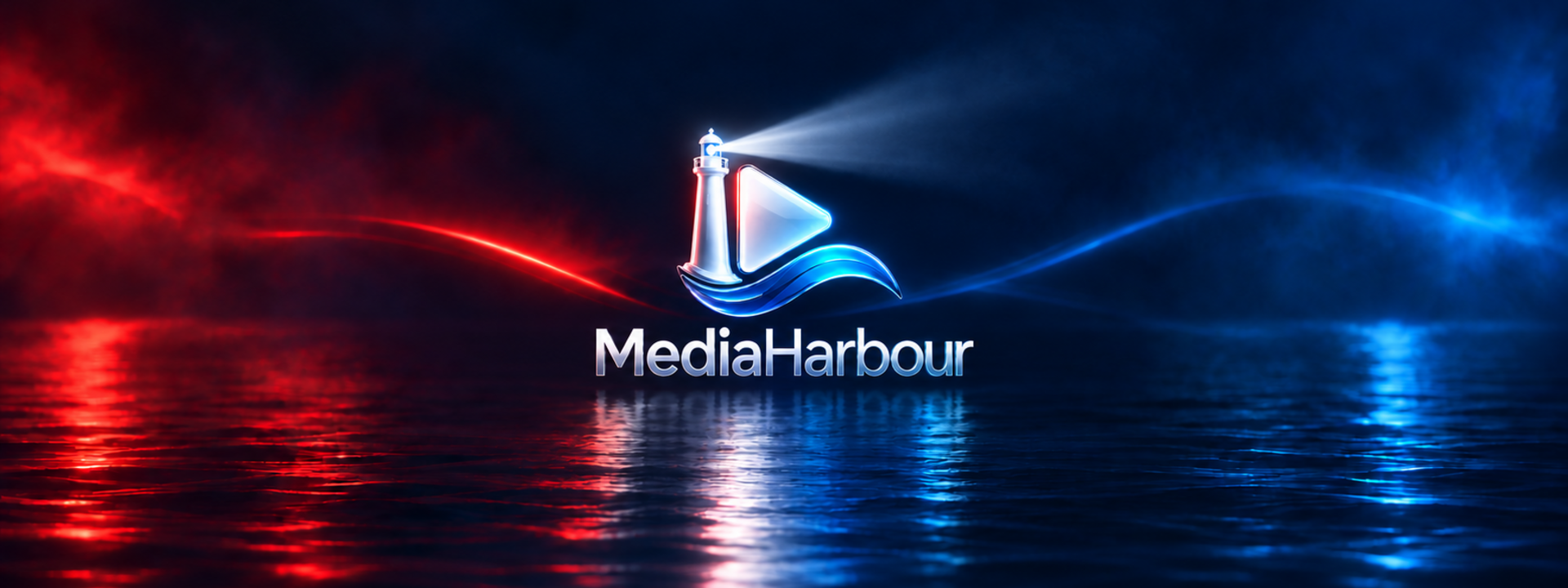 MediaHarbour branded lighthouse artwork